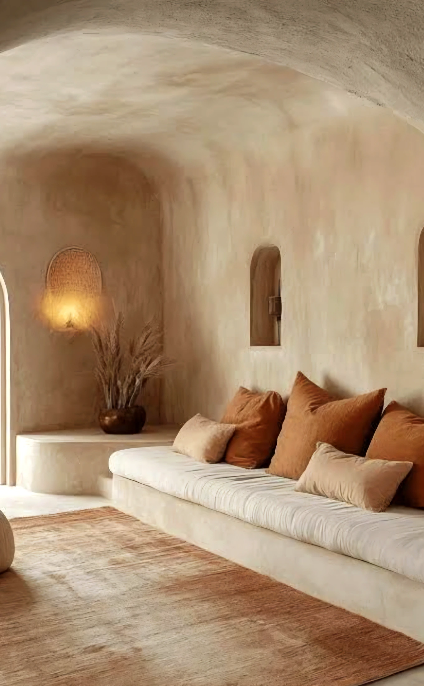 Interior revestido con Chukun en tonos naturales